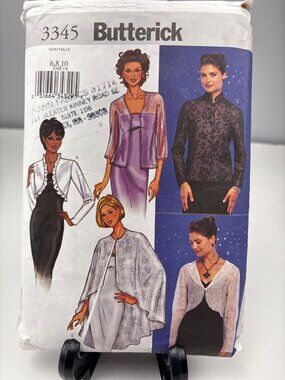 Butterick 3345 Misses Jacket Cape Sewing Pattern Size 6 8 10 Uncut 2001